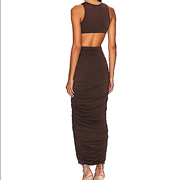 🍫REMI x REVOLVE Hannah Maxi Dress with Cut Outs in Chocolate Brown, 0X - Picture 4 of 7
